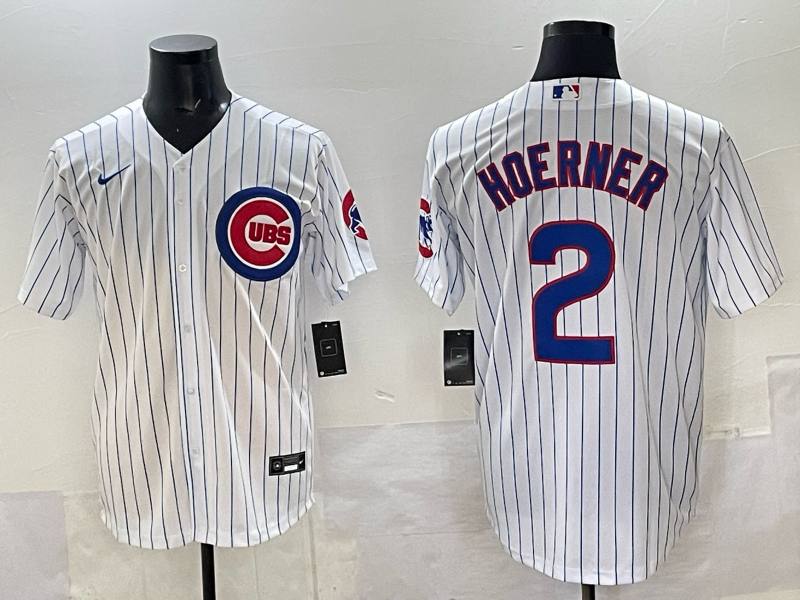 Men Chicago Cubs #2 Hoerner white 2025 Nike MLB Jersey 001->miami marlins->MLB Jersey